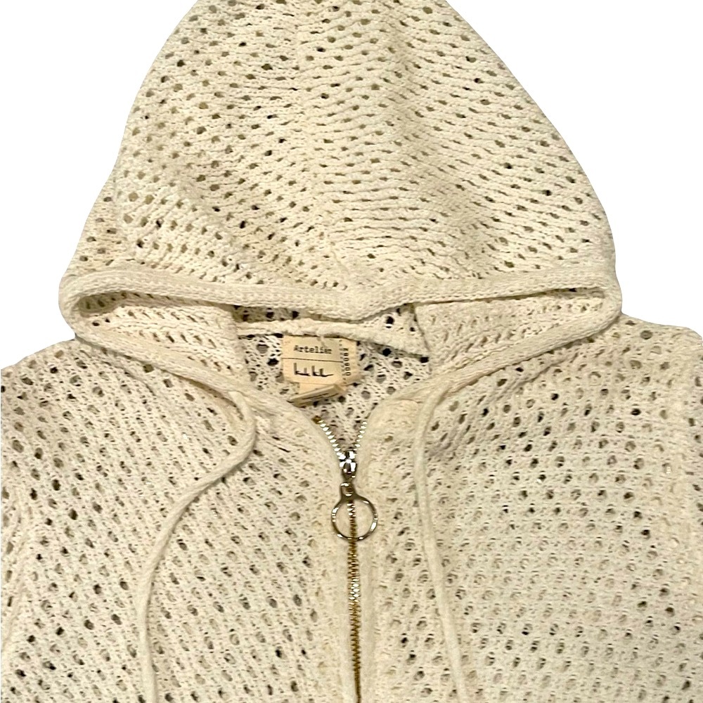 Nicole Miller Cream Hooded Cardigan - Picture 2 of 8
